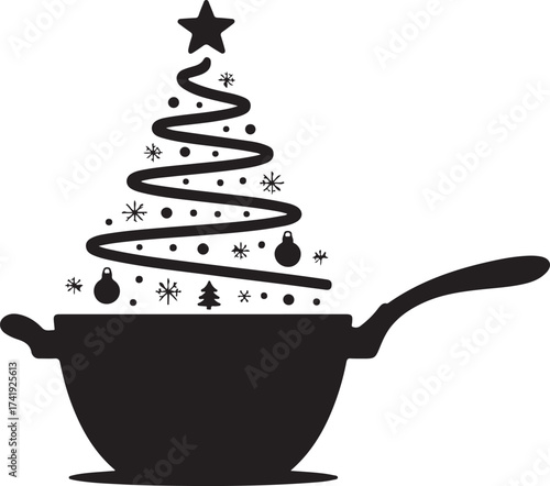 Christmas Cooking Silhouette Vector Design
