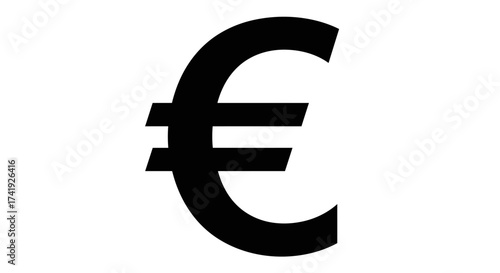 Euro currency symbol black iconic european union monetary unit financial economic business symbol isolated graphic element for commerce isolated on white background