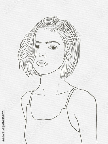 Sketching of woman
