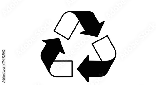 Iconic recycling symbol illustrating environmental sustainability circular economy and waste management concepts for eco-friendly initiatives isolated on white background