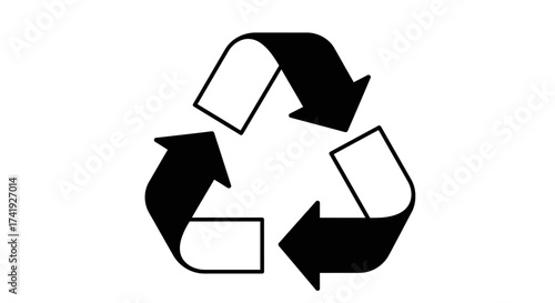 recycle symbol on a white