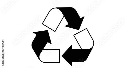Recycling symbol isolated clean environmental protection concept sustainable ecology arrow loop graphics isolated on white background