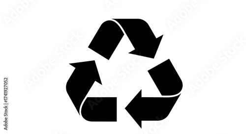 Universal recycling symbol icon clean design for environmental sustainability and eco-friendly concepts promoting conservation isolated on white background
