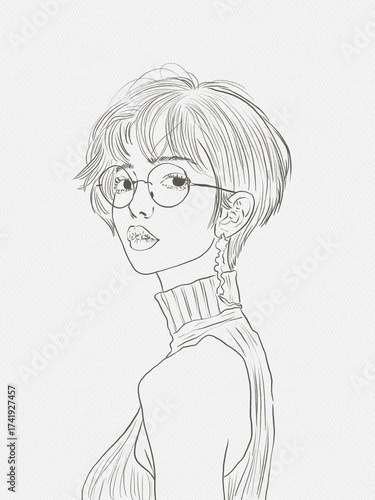 Sketching girl painting 