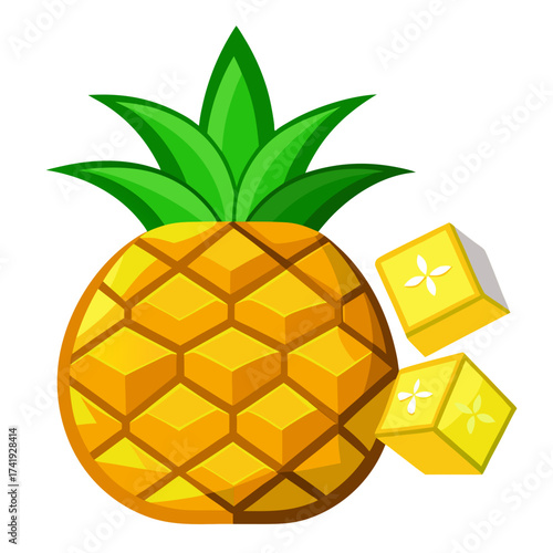 Pineapple Cubes Vector
