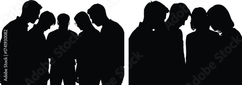 Diverse business professionals in silhouette discussing strategy in a collaborative meeting