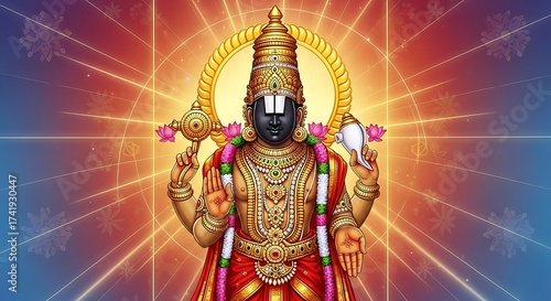 Lord Venkateshwara Hindu deity illustration