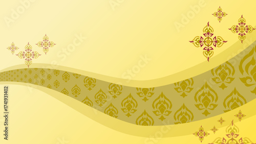 golden Thai art floral presentation background