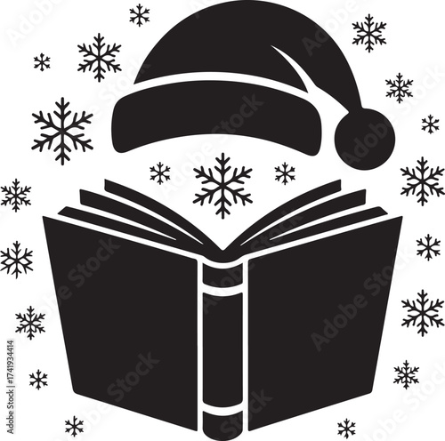 Christmas Reading Silhouette Vector Design