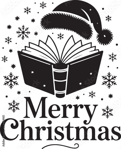 Christmas Reading Silhouette Vector Design