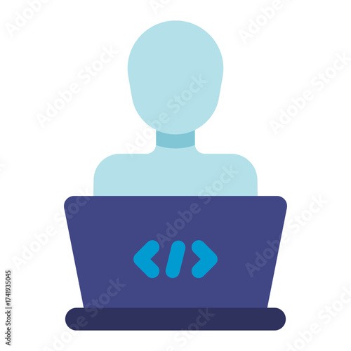 programmer developer flat icon