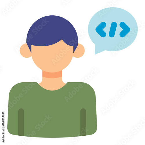 male programmer flat icon