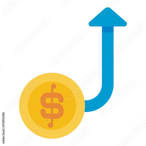 software upgrade costs flat icon