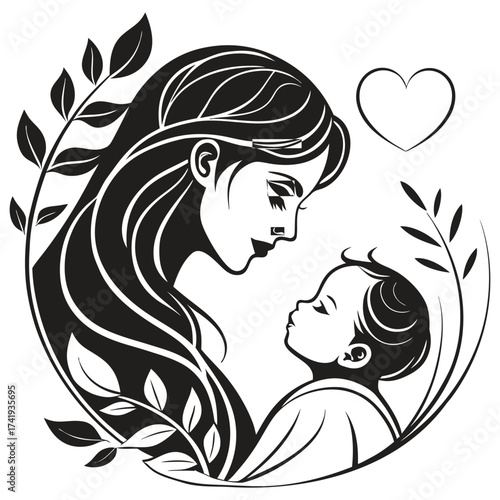 Simple Beauty of Motherhood Vector Graphic 
