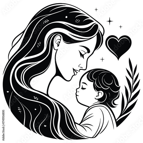 Minimalist Black and White Motherhood Logo Design
