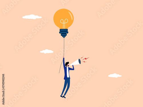 Spreading knowledge, young entrepreneurs fly with light bulbs and make announcements on megaphones