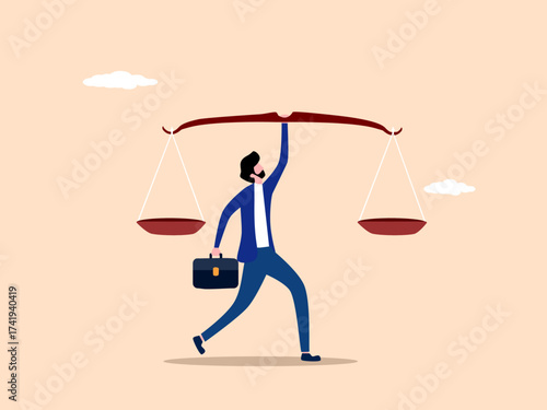 Business Ethics, Businessmen Balancing the Scales