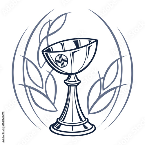 Eucharist Chalice Emblem with Wheat Ears