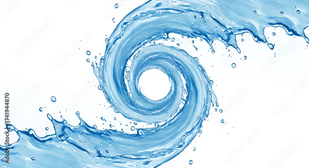 Fototapeta premium Refreshing water swirl, pure blue, clean and vibrant