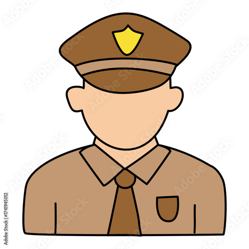 Policeman Officer Portrait Illustration 