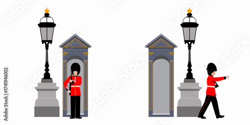 English Royal Guards on duty