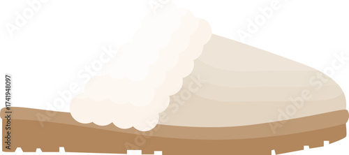Illustration of a Beige Furry Slipper