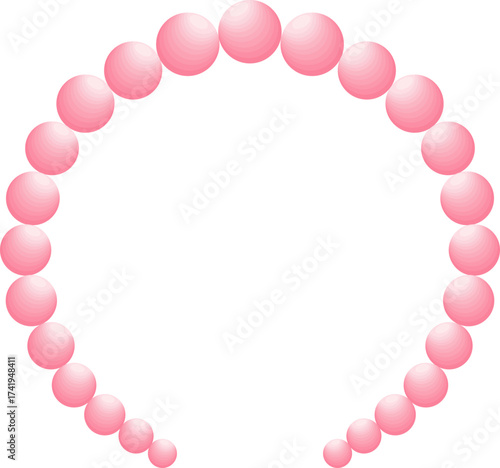 Pink Headband Pearl Circle Frame