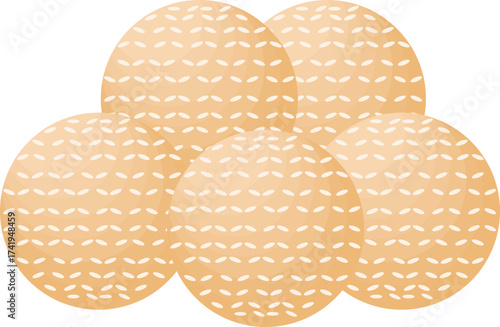 Ilustration of Onde-Onde Indonesian Traditional Food
