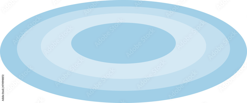Obraz premium Light Blue Concentric Oval Shape Illustration