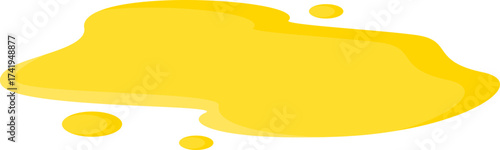 Yellow Pee Liquid Spill Illustration