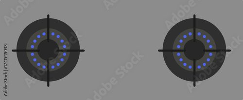 Illustration of a Gas Stove Top