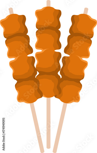 Chicken Barbecue Skewers Illustration
