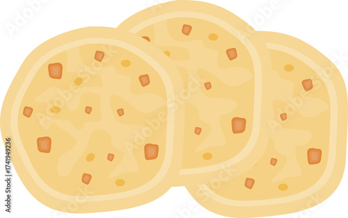 Illustration of Three Arepas