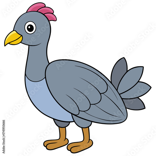 Cartoon style pigeon or bird vector illustration isolated