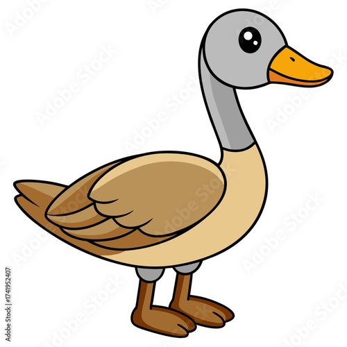 Cartoon style duck illustration with detailed shading and texture
