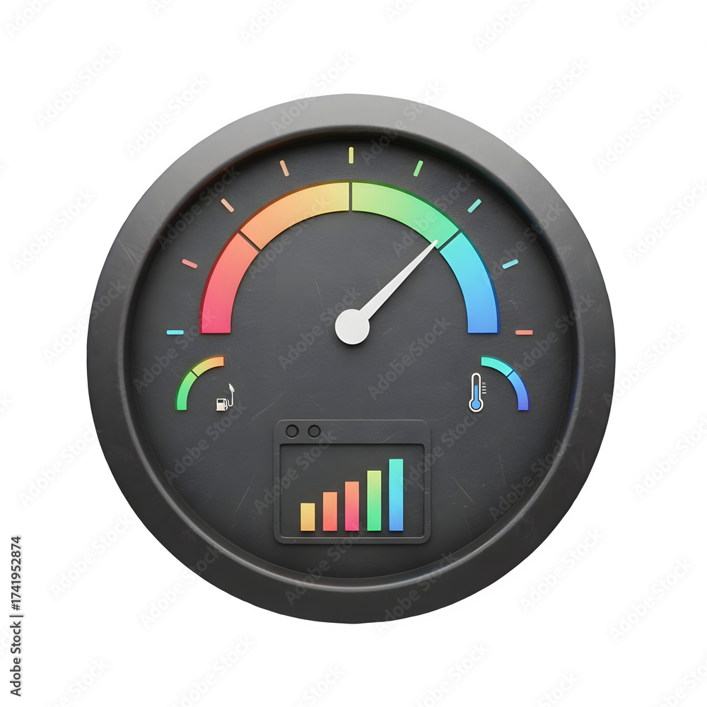 Naklejka premium speedometer isolated on white background