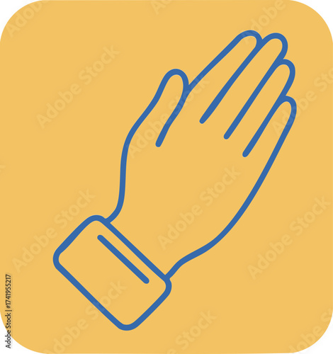 Prayer Hands on Yellow Background