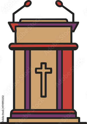 Church Pulpit with Microphones