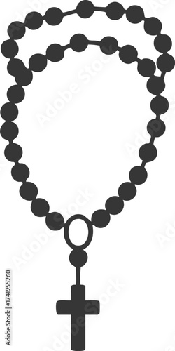 Gray Rosary Beads Icon