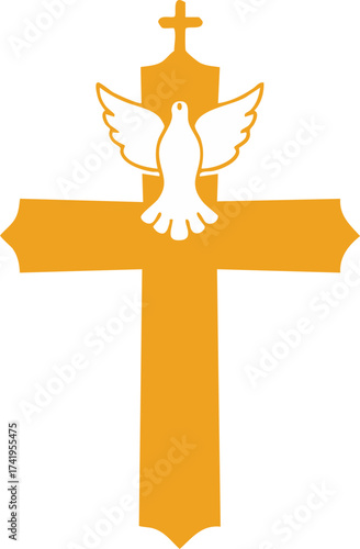 Golden Cross with Dove