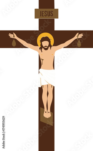 Jesus on Wooden Cross