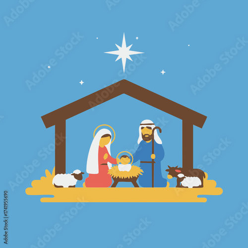 Nativity Scene Illustration