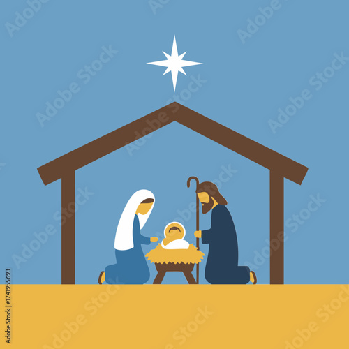 Nativity with Mary and Joseph