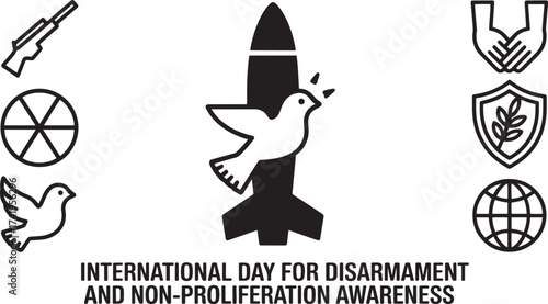 International Day for Disarmament Non Proliferation Awareness vector illustration