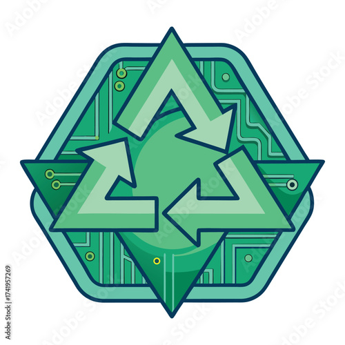 Eco Friendly Electronic Waste Management and Recycling Symbol