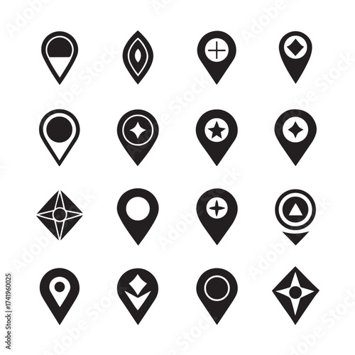 Free Download Set of various location pin icons isolated on white background - GFXLoad