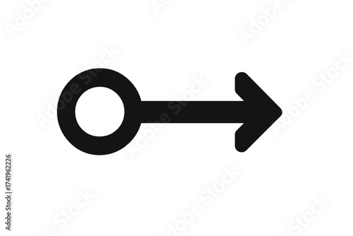 Key with arrow icon for access and login. Security and authentication vector symbol. Concept for entry, solution, opportunity, direction, progress. Sign in, log in button.