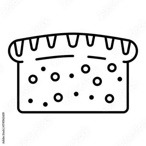 whole wheat bread line icon with editable stroke