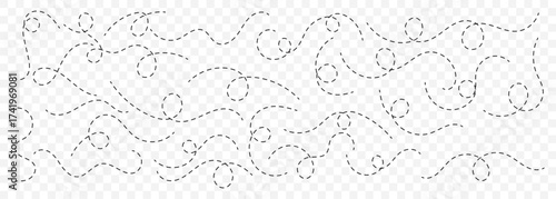Abstract Hand-Drawn Squiggle Line Pattern – Seamless Background on Transparent Background. EPS 10.