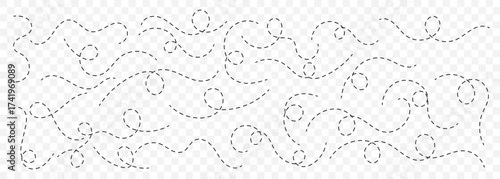 Abstract Hand-Drawn Squiggle Line Pattern – Seamless Background on Transparent Background. EPS 10.